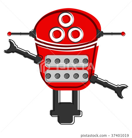 Sketch of a cute robot 37401019