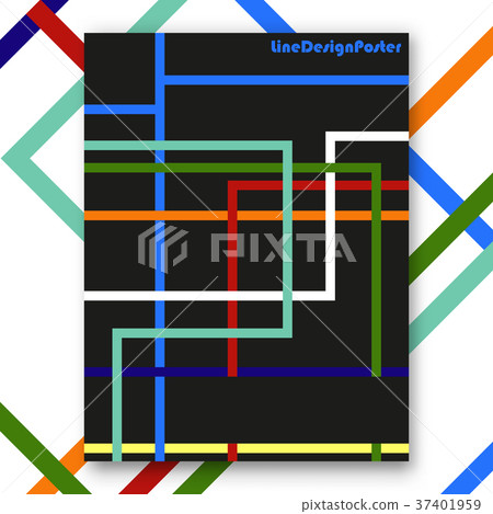 Colorful line interior poster - Stock Illustration [37401959] - PIXTA