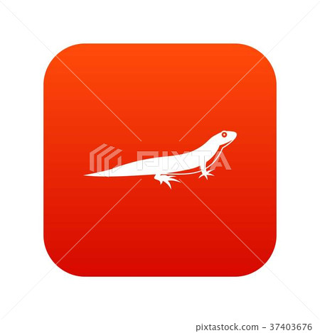 Lizard icon digital red - Stock Illustration [37403676] - PIXTA