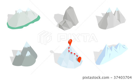 Mountain icon set, isometric style 37403704