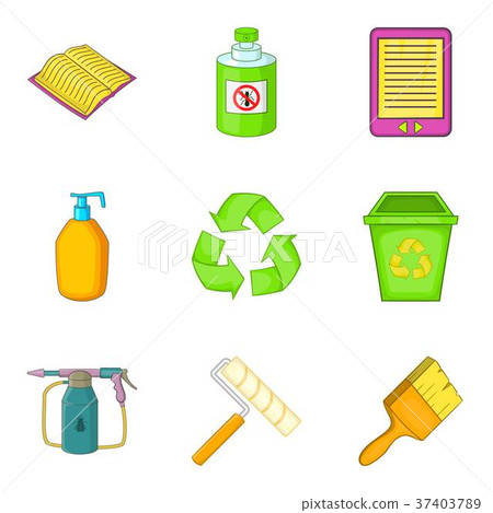 Decompose icons set, cartoon style Decompose icons set, cartoon style 37403789