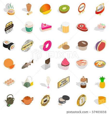 Slim icons set, isometric style 37403838