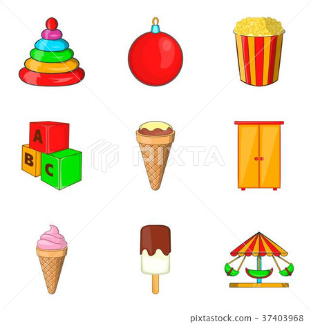 Spoiled child icons set, cartoon style - Stock Illustration [37403968 ...