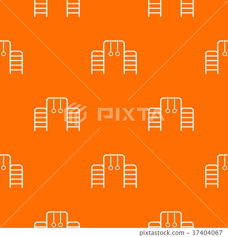Horizontal bar with climbing rings and ladder pattern seamless 37404067
