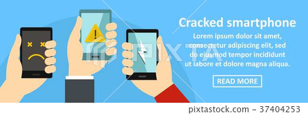 Cracked smartphone banner horizontal concept 37404253