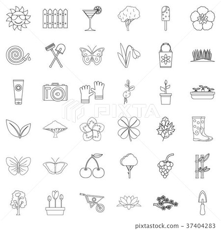 Spring icons set, outline style - Stock Illustration [37404283] - PIXTA