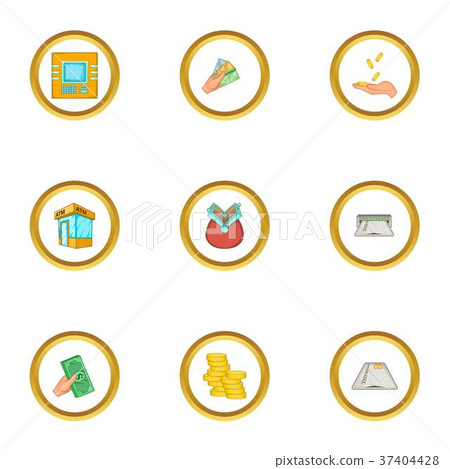 Finance icons set, cartoon style 37404428