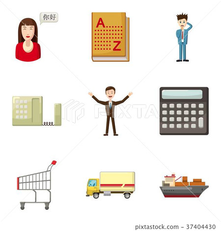 Thrift-box icons set, cartoon style Thrift-box icons set, cartoon style 37404430