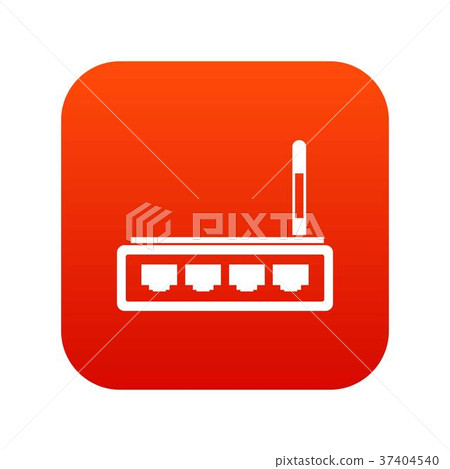 Router icon digital red Router icon digital red 37404540