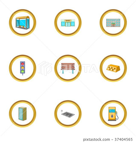 Urban infrastructure icons set, cartoon style Urban infrastructure icons set, cartoon style 37404565