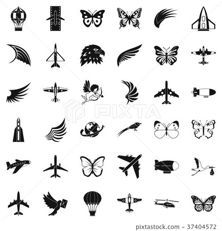 Aerospace icons set, simle style Aerospace icons set, simle style 37404572