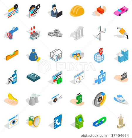 Company icons set, isometric style 37404654