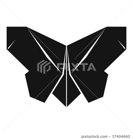 Origami butterfly icon, simple black style 37404660