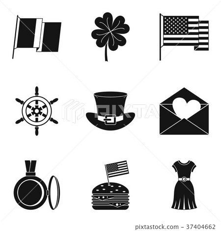 Miscellany icons set, simple style 37404662