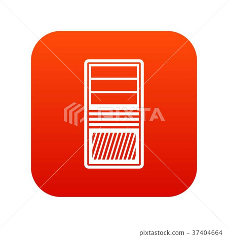 Black computer system unit icon digital red-插圖素材 [37404664] - PIXTA圖庫