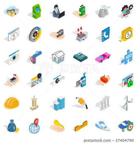 Concern icons set, isometric style 37404790