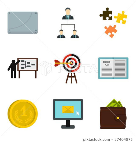 Head of company icons set, cartoon style 37404875