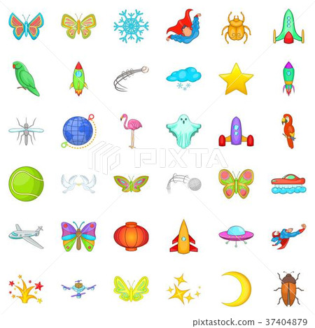 Moon icons set, cartoon style Moon icons set, cartoon style 37404879
