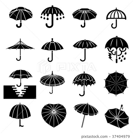 Umbrella icons set, simple style Umbrella icons set, simple style 37404979