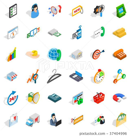 Letter icons set, isometric style Letter icons set, isometric style 37404996