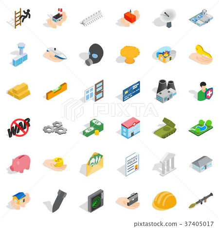 Corporation icons set, isometric style Corporation icons set, isometric style 37405017