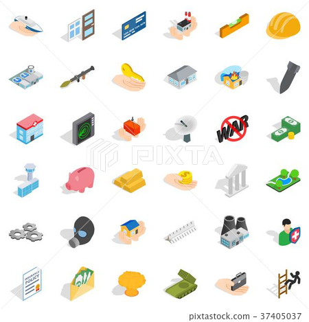 Fellowship icons set, isometric style 37405037