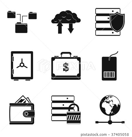 World money icons set, simple style World money icons set, simple style 37405058