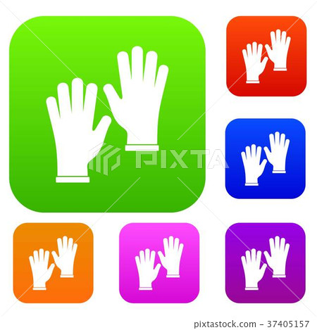 Medical gloves set color collection 37405157