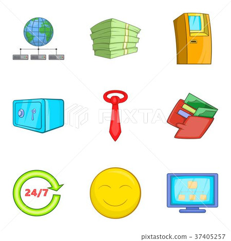 Sufficiency icons set, cartoon style 37405257