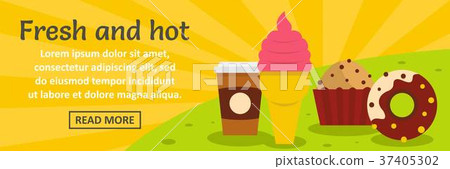 Fresh and hot fast food banner horizontal concept Fresh and hot fast food banner horizontal concept 37405302
