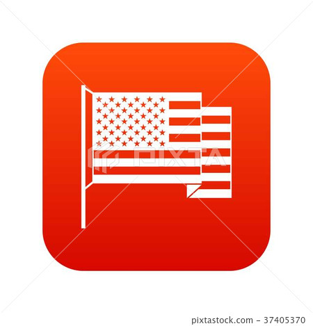 American flag icon digital red 37405370