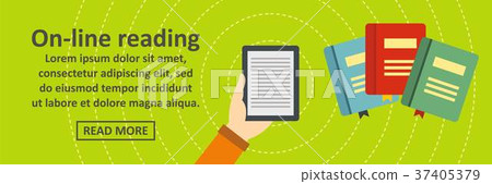 Online reading banner horizontal concept 37405379