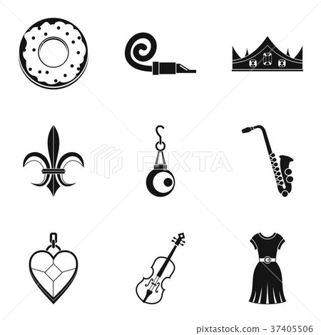 Libation icons set, simple style 37405506