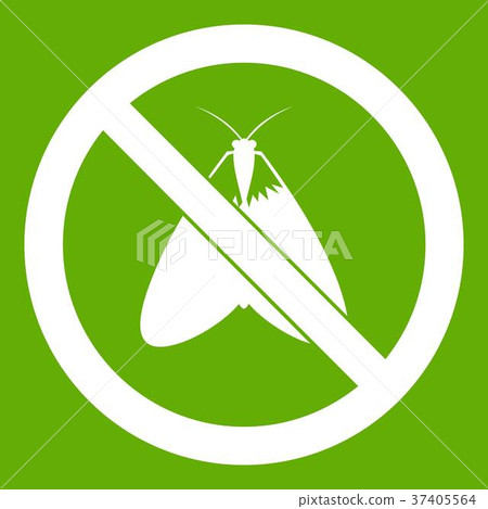 No moth sign icon green 37405564