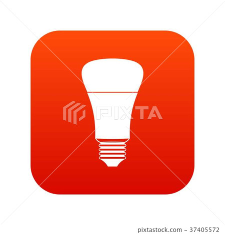 Led bulb icon digital red - Stock Illustration [37405572] - PIXTA