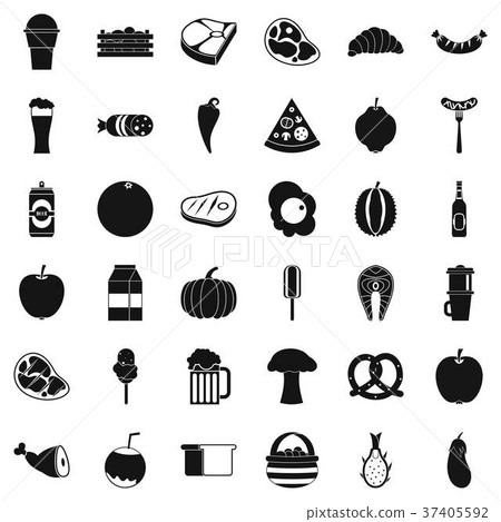 Coffee icons set, simle style Coffee icons set, simle style 37405592