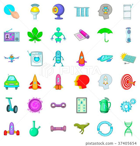 Scientist icons set, cartoon style 37405654