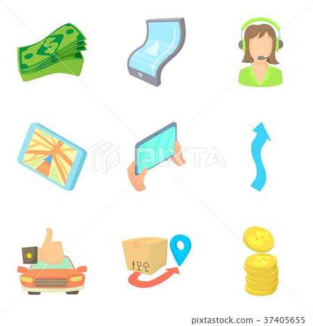 Application for money icons set, cartoon style 37405655