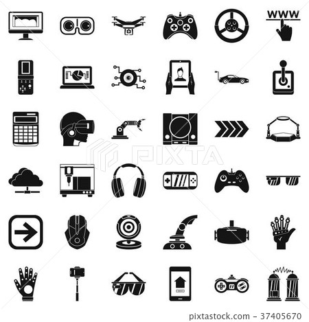 Cyber icons set, simple style Cyber icons set, simple style 37405670