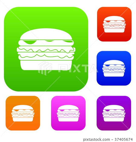 Burger set color collection - Stock Illustration [37405674] - PIXTA