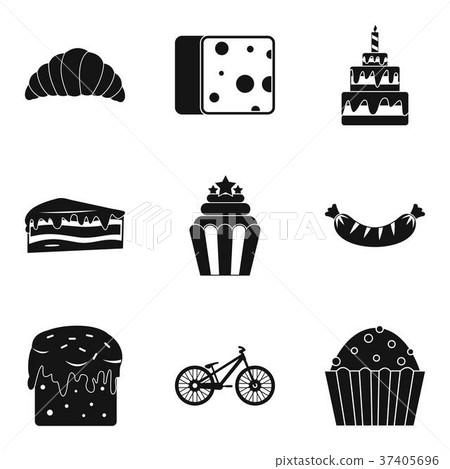 Calory icons set, simple style Calory icons set, simple style 37405696