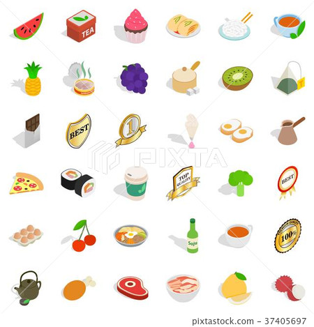 Good kitchen icons set, isometric style Good kitchen icons set, isometric style 37405697