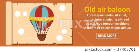 Old air balloon banner horizontal concept 37405701