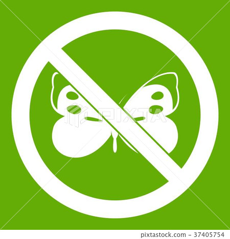 No butterfly sign icon green No butterfly sign icon green 37405754
