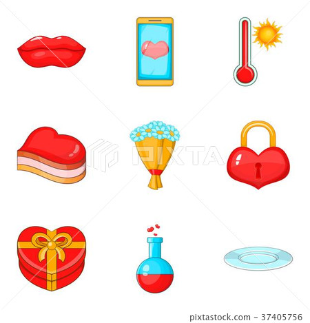 Delicious dish icons set, cartoon style Delicious dish icons set, cartoon style 37405756