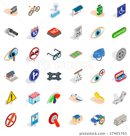 Pass icons set, isometric style - Stock Illustration [37405765] - PIXTA