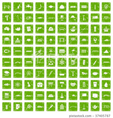 100 bridge icons set grunge green 100 bridge icons set grunge green 37405787