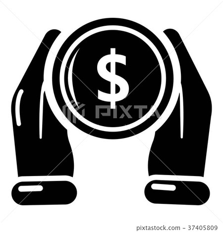 Hand coin icon, simple black style - Stock Illustration [37405809] - PIXTA