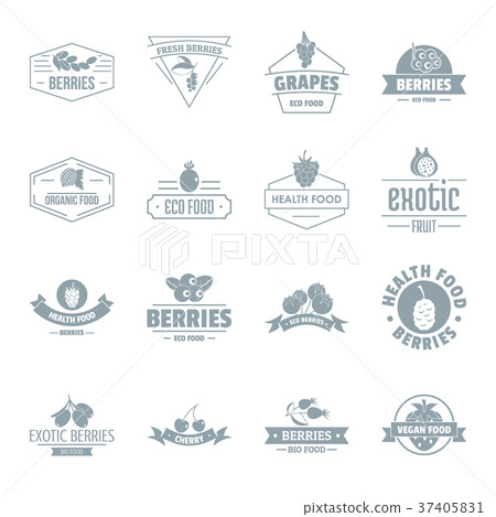 Berries logo icons set, simple style Berries logo icons set, simple style 37405831