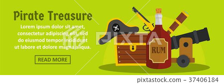Pirate treasure banner horizontal concept Pirate treasure banner horizontal concept 37406184